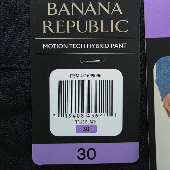 Banana Republic Motion Tech Hybrid Pants Mens Sz 30x39 & 34x42 Black Performance - Picture 14 of 16